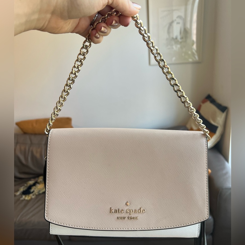 Kate Spade Nude / White / Black Colorblocked Shoulder Bag